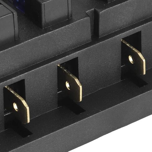 6 Way Blade Holder Box Universal 12V to 36V 6 in 6 Out with 6pcs Transparent Cover for Car Truck Marine Vehicle ABS Metal Construction 90x53x42mm in Saudi Arabia