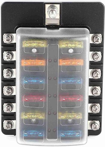 12 - Way Box Blade Block Holder, Car Holder with LED Indicator, Cover for Car Boat Bus Yacht, Includes 24 Blade and Stainless Steel Screws in Kuwait