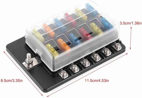 12 - Way Box Blade Block Holder, Car Holder with LED Indicator, Cover for Car Boat Bus Yacht, Includes 24 Blade and Stainless Steel Screws in Kuwait