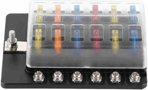 12 - Way Box Blade Block Holder, Car Holder with LED Indicator, Cover for Car Boat Bus Yacht, Includes 24 Blade and Stainless Steel Screws in Kuwait