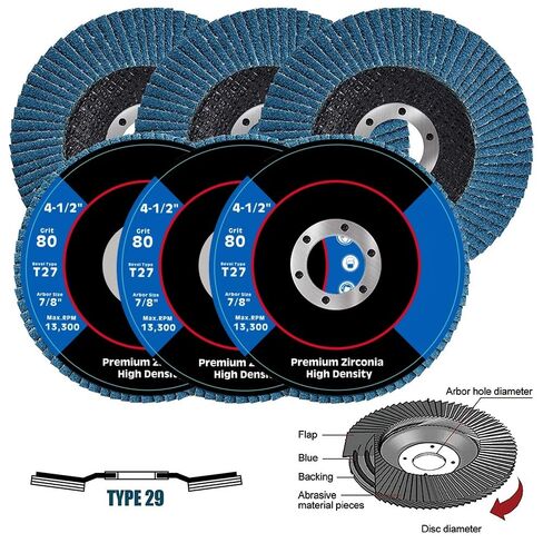 2pcs Sanding Flap Discs for Metal Grinding Wheel 115mm, 4.5 Inch Angle Grinder Polishing Disc(120)(60) in Kuwait