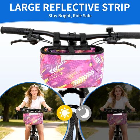 حقيبة مقود الدراجة للأطفال، حقائب دراجات مقاومة للماء للمقود مع أشرطة أمان عاكسة، حقيبة أمامية متعددة الوظائف لركوب الدراجات، حقيبة تخزين أدوات الدراجة المتقاطعة للأولاد والبنات in Kuwait