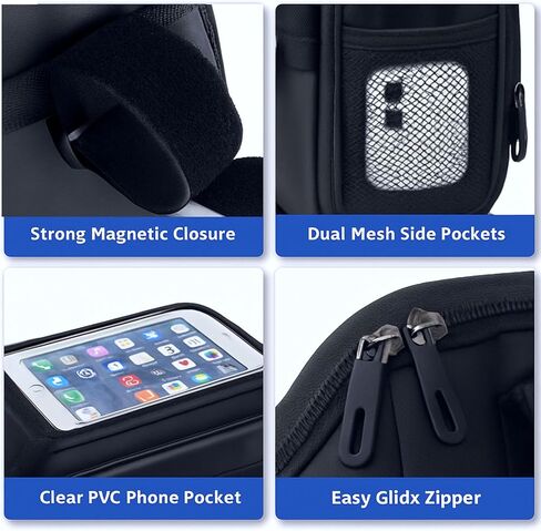 Bike Handlebar Insulated Bag: Bicycle Front Phone Bag Cooler Storage Pouch with Touch Screen and Shoulder Strap - Suitable for Outdoor Hiking Travel in Saudi Arabia