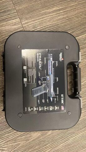 مسدس Lancer التكتيكي خفيف الوزن كامل تلقائي/شبه غاز Airsoft مع وحدة تتبع ولوحة تثبيت بنقطة حمراء (Tandemkross Cthulhu) (أسود/تيتانيوم) in Kuwait