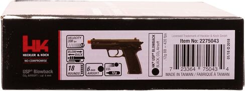 مسدس HK Heckler & Koch USP CO2 يعمل بالطاقة 6 مم BB مسدس Airsoft، حركة ارتجاعية، أسود in Saudi Arabia
