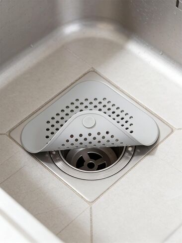 5 Pack Shower Drain Hair Catcher Bathtub Cover - Silicone Stopper Strainer for Bath Tub and Sink, Square Floor Drain Covers for Shower to Catch Hair, Bathroom Essentials in Saudi Arabia