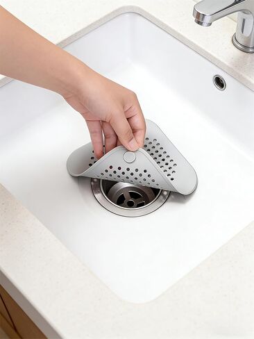 5 Pack Shower Drain Hair Catcher Bathtub Cover - Silicone Stopper Strainer for Bath Tub and Sink, Square Floor Drain Covers for Shower to Catch Hair, Bathroom Essentials in Saudi Arabia