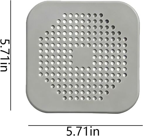 5 Pack Shower Drain Hair Catcher Bathtub Cover - Silicone Stopper Strainer for Bath Tub and Sink, Square Floor Drain Covers for Shower to Catch Hair, Bathroom Essentials in Saudi Arabia