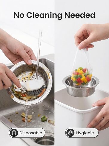 200 Pack Disposable Sink Drain Covers, 3.5 x 3.5 Inch Sink Strainer Mesh Bags, Anti-Clogging Kitchen Sink Filter Nets, Fits Most Drains in Saudi Arabia