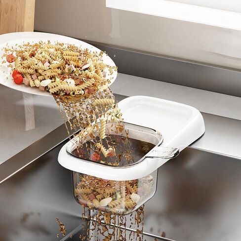 1pc Self-Design Kitchen Sink Strainer Basket Sink Separator for Food Waste Tea Leaves Residue Filter Basket Draining Rack, Transparent White in Saudi Arabia