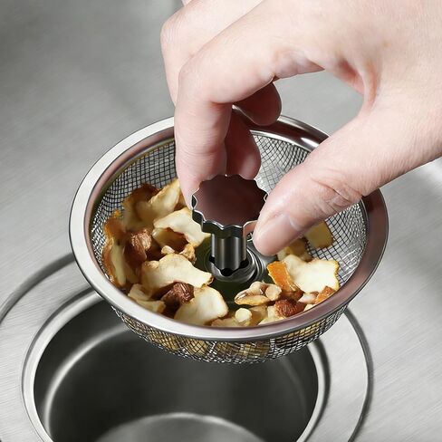 Stainless Steel Sink Strainer, Kitchen Drain Filter with Anti-Clog Fine Mesh Basket and Lift Handle for Easy Food Catching in Saudi Arabia