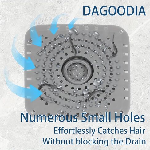Anti-Clog Shower Drain Cover Hair Catcher, Bathroom Drain Protector Mat with Hair Filter, Prevents Blockage Easy Clean(灰色) in Saudi Arabia