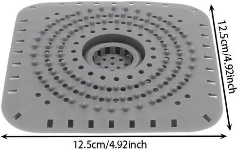 Anti-Clog Shower Drain Cover Hair Catcher, Bathroom Drain Protector Mat with Hair Filter, Prevents Blockage Easy Clean(灰色) in Saudi Arabia