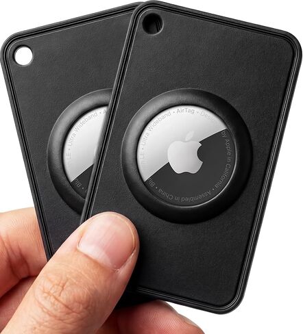 Eveo ™ Apple Airtag Wallet حامل - (2 Pack) Ultra Wallet Airtag Card حامل لعلامة Apple | بطاقة علامة Air Fit Fit Fit لـ Everyday Carry - Slim Airtag Cardholder *Apple Airtag غير مدرجة in Saudi Arabia