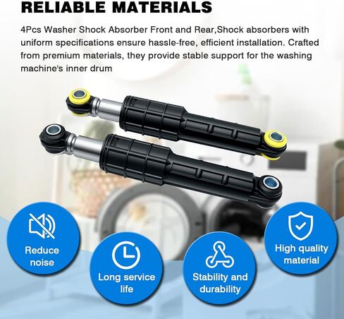 4Pcs Washer Shock Absorber Front and Rear Compatible with SamSung Washing Machines WF42H5200AF WF45H6300AG WF45M5500AP WF405ATPAWR WF330ANB WF331ANR WF350ANP WF45K6200AW WF350ANW in Saudi Arabia