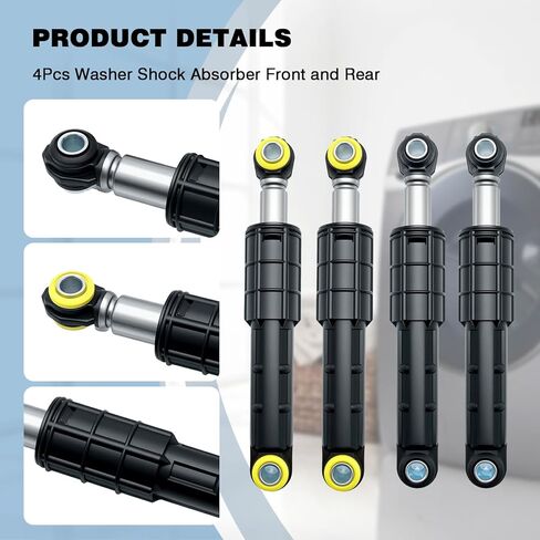 4Pcs Washer Shock Absorber Front and Rear Compatible with SamSung Washing Machines WF42H5200AF WF45H6300AG WF45M5500AP WF405ATPAWR WF330ANB WF331ANR WF350ANP WF45K6200AW WF350ANW in Saudi Arabia