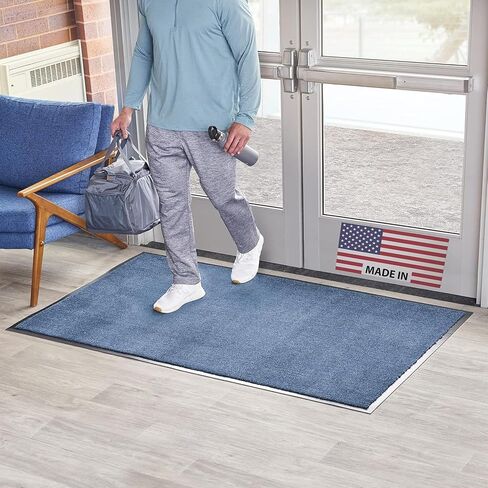 Consolidated Plastics Economy Indoor/Outdoor Entrance Floor Mat with Non-Slip Vinyl Backing, Absorbs Water, 18 Oz Heavy Duty Carpet Rug Commercial Grade (3' x 5', Green) in Saudi Arabia