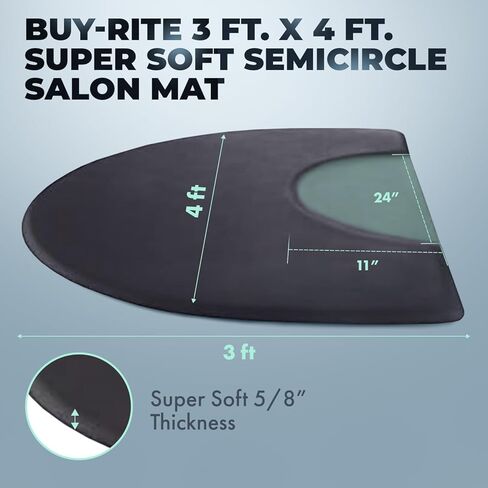 سجادة صالون Buy-Rite مقاس 3 × 4 بوصة فائقة النعومة ومضادة للتعب - سجادة أرضية سميكة مقاومة للثقب مقاس 5/8 بوصة مع فتحة كرسي نصف دائرية، تقلل من الإجهاد ومقاومة للزيوت والألوان، SHP-SS3040C5/8 in Kuwait