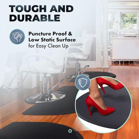 سجادة صالون Buy-Rite مقاس 3 × 4 بوصة فائقة النعومة ومضادة للتعب - سجادة أرضية سميكة مقاومة للثقب مقاس 5/8 بوصة مع فتحة كرسي نصف دائرية، تقلل من الإجهاد ومقاومة للزيوت والألوان، SHP-SS3040C5/8 in Kuwait