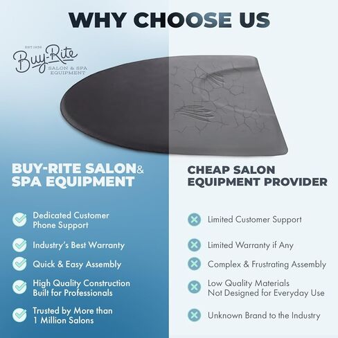 سجادة صالون Buy-Rite مقاس 3 × 4 بوصة فائقة النعومة ومضادة للتعب - سجادة أرضية سميكة مقاومة للثقب مقاس 5/8 بوصة مع فتحة كرسي نصف دائرية، تقلل من الإجهاد ومقاومة للزيوت والألوان، SHP-SS3040C5/8 in Kuwait