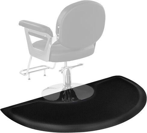 VEVOR Salon Mat for Hair Stylist, 3 x 5 FT Semi-Circle Salon Chair Mat, 1/2-inch Thickened Anti Fatigue Barber Shop Floor Mat with Round Cut Out, Easy-to-Clean PVC Surface & Anti-Trip Beveled Edges in Kuwait