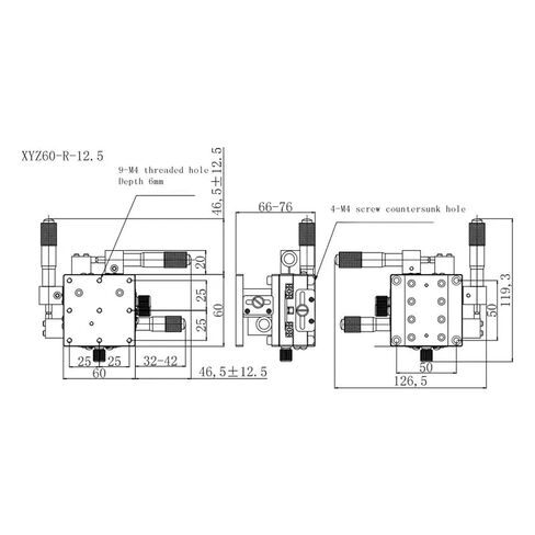 Three-axis Multi-axis Guide Rail Displacement XYZ60-R Platform in Kuwait