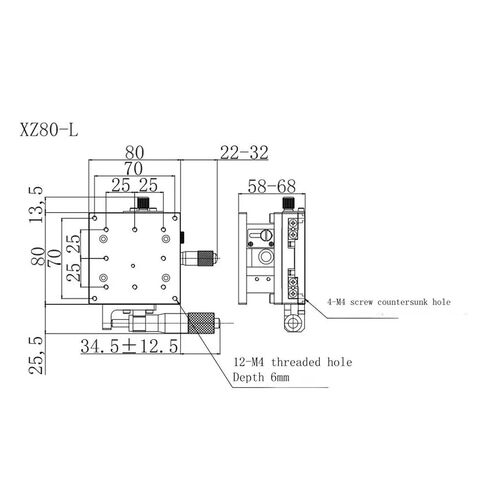 XZ axis XZ80-L Cross Guide Platform, Manual fine Adjustment Frame in Kuwait