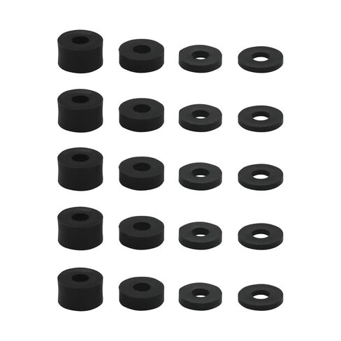 60PCS 4 Sizes Black Round Solid Rubber Bushings M6.5 Wear Resistant Hardware Shims Bolt Spacer Suitable for Lighting Installation Industrial Automotive Components in Saudi Arabia