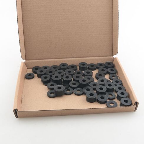 60PCS 4 Sizes Black Round Solid Rubber Bushings M6.5 Wear Resistant Hardware Shims Bolt Spacer Suitable for Lighting Installation Industrial Automotive Components in Saudi Arabia