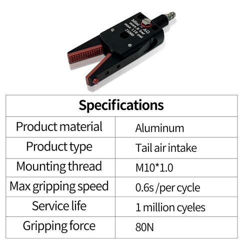 Pneumatic Mini Parallel Gripper J1060 | Extended Jaw for Silicone Strip Detection | Robot Arm End Effector in Kuwait