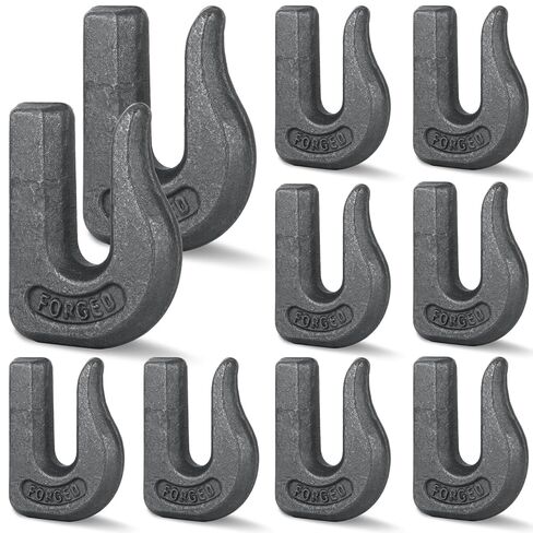 LANIAKEA 10PCS Weld On Chain Grab Hook 5/16'' Grade 70 Forged Grab Chain Hooks Heavy Duty Grab Hook Weldable for Car, Tractors, Forklift Trailer, Rigging in Saudi Arabia