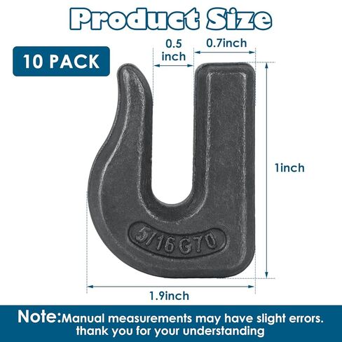 LANIAKEA 10PCS Weld On Chain Grab Hook 5/16'' Grade 70 Forged Grab Chain Hooks Heavy Duty Grab Hook Weldable for Car, Tractors, Forklift Trailer, Rigging in Saudi Arabia