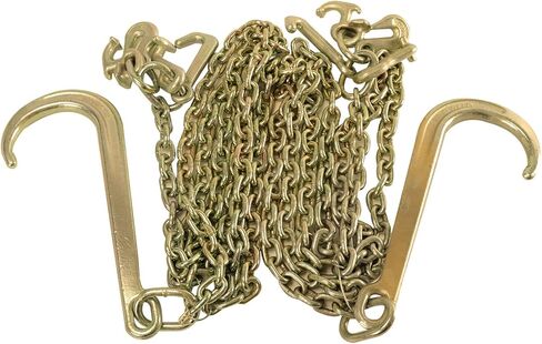 2 حزمة 5/16 "× 10' J هوك سلسلة السحب مع RTJ العنقودية وخطاف الاستيلاء، 3700 رطل WLL سلسلة شاحنة النقل الثقيلة لاستعادة هادم السيارة - معدات القطر in Kuwait