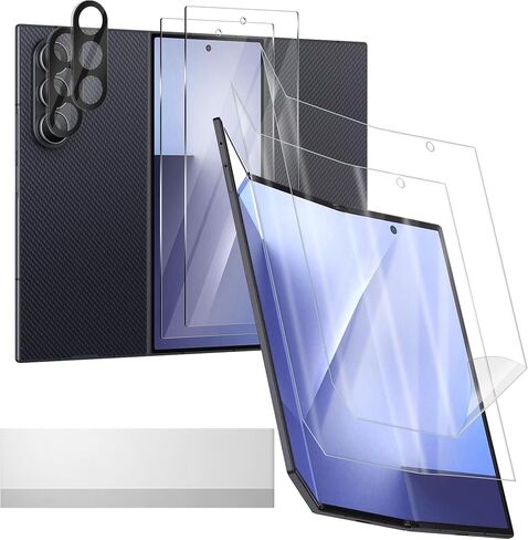 Orzero (مجموعتان 4 حزمة) متوافق مع Samsung Galaxy Z Fold 7 ، 2 Pack TPU INNER SCREET STREACTER و 2 PACK TPU PRONTS SCREETR in Kuwait