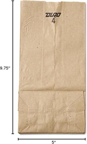 حقيبة بقالة ورقية من General GK4500#4، كرافت 30 رطل، قياسية 5 × 3 1/3 × 9 3/4، 500 كيس in Kuwait