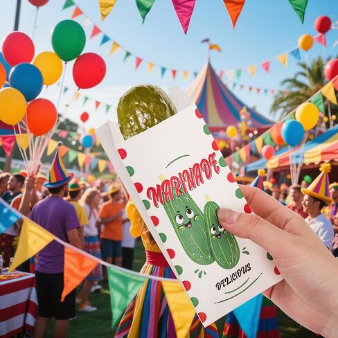 DEAYOU 300 Pcs Dill Pickle Bags, 6.5'' x 3'' Wax Paper Pickle Pouches Wrapping Sleeve, Retro Oilproof Disposable Snack Sacks for Carnival, Christmas Party, Fundraiser or Concession Stand Supplies in Saudi Arabia