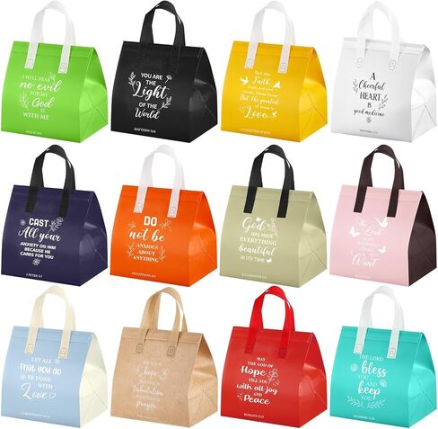 Didaey 48 Pcs Employee Appreciation Gift Bags Bulk Thank You Themed Insulated Bag Colorful Thank You Bags with Handles for Staff, Coworker, Teacher, Volunteer, Party & Team Appreciation Gifts in Saudi Arabia