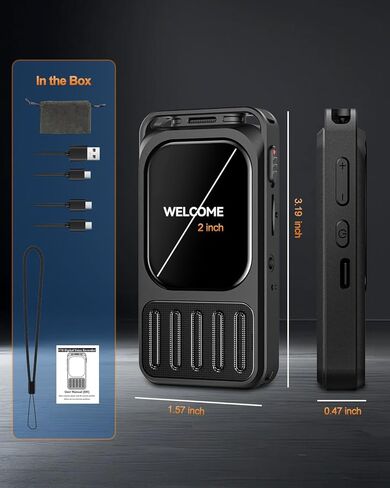 128GB Digital Voice Recorder with Bluetooth & 2" Touchscreen, 3072Kbps HD XIXITPY Voice Activated Recording with Password, Playback, A-B Repeat, MP3 for Lectures, Meetings, Interviews in Saudi Arabia