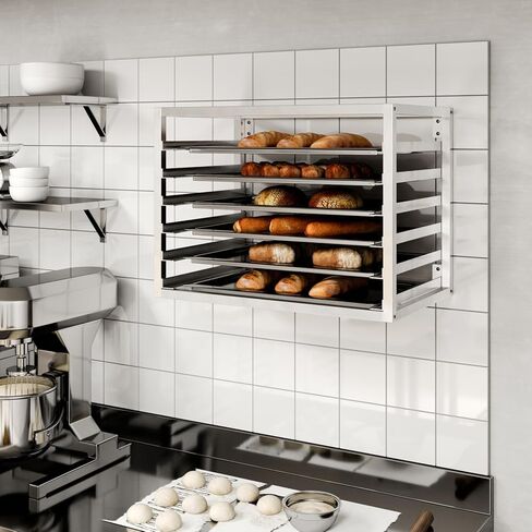 AmGood Wall Mounted Sheet Bun Pan Rack 28" x 21" x 18" | Aluminium | NSF in Kuwait