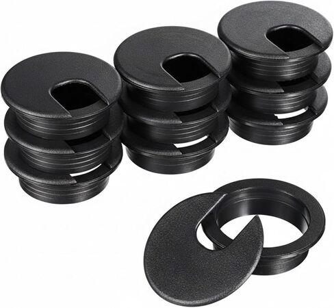 10 Packs Desk Cable Wire Grommet Cord, PC Computer Desk Plastic Grommet Cord, Tidy Cable Hole Cover Organizers (White, 50 mm/ 2 Inch Mounting Hole Diameter) in Kuwait
