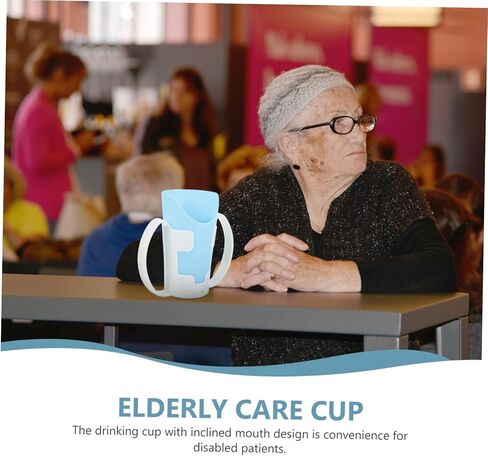 Disability Nursing Cup Liquid Feeding Cup for Hand Weakness Straw and Lid in Saudi Arabia