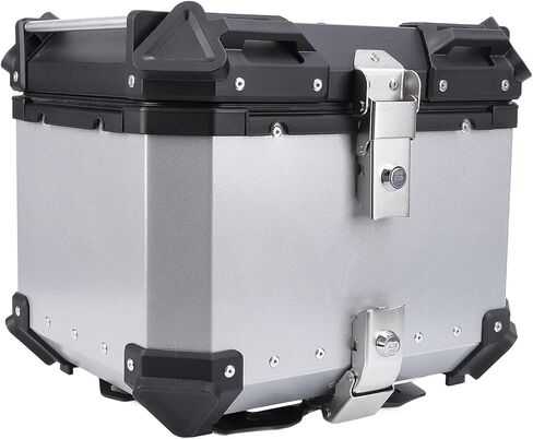 Focket Top Case, 36L Shockproof Lining Tail Box, Trunk Box with Safety Lock Night Reflective Strip for Universal (Silver) in Saudi Arabia