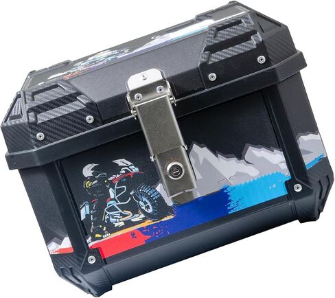 Keenso Top Case, 45L Large Capacity Detachable ABS Luggage Storage Box with Ice Crossing Sticker, for Various Travel Needs in Saudi Arabia