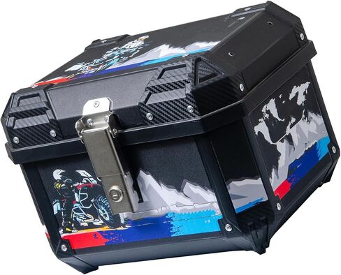Keenso Top Case, 45L Large Capacity Detachable ABS Luggage Storage Box with Ice Crossing Sticker, for Various Travel Needs in Saudi Arabia