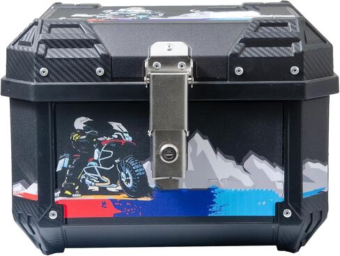 Keenso Top Case, 45L Large Capacity Detachable ABS Luggage Storage Box with Ice Crossing Sticker, for Various Travel Needs in Saudi Arabia