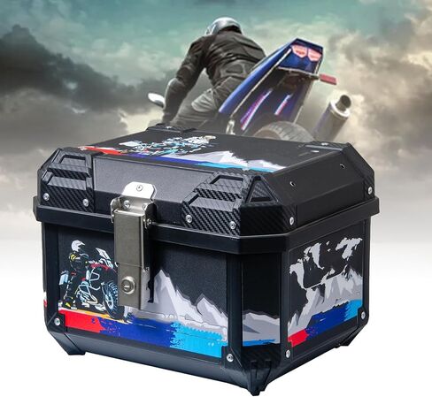 Keenso Top Case, 45L Large Capacity Detachable ABS Luggage Storage Box with Ice Crossing Sticker, for Various Travel Needs in Saudi Arabia