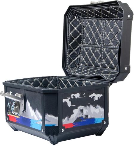 Keenso Top Case, 45L Large Capacity Detachable ABS Luggage Storage Box with Ice Crossing Sticker, for Various Travel Needs in Saudi Arabia
