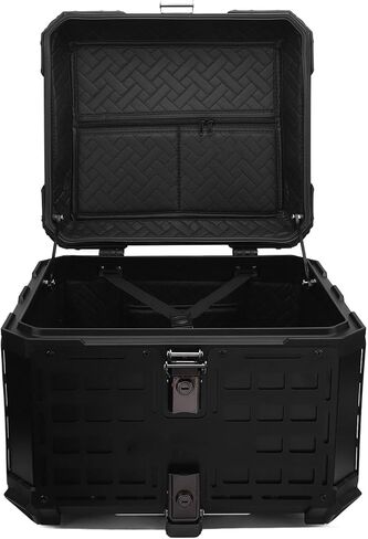 Fabater Top Case, 55L Spacious Aluminum Alloy Trunk, Tail Box with Anti Theft Lock and Backrest Cushion for Universal Fit in Saudi Arabia