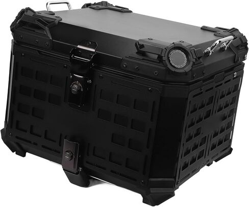 Fabater Top Case, 55L Spacious Aluminum Alloy Trunk, Tail Box with Anti Theft Lock and Backrest Cushion for Universal Fit in Saudi Arabia
