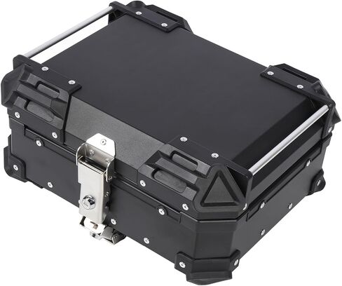Dioche 25L Top Case Aluminum Alloy Rear Storage Box with Arrow Storage Case Lock, & Shockproof Design for Helmet and Gear, Universal Fit for Most Bikes (Silver) in Saudi Arabia